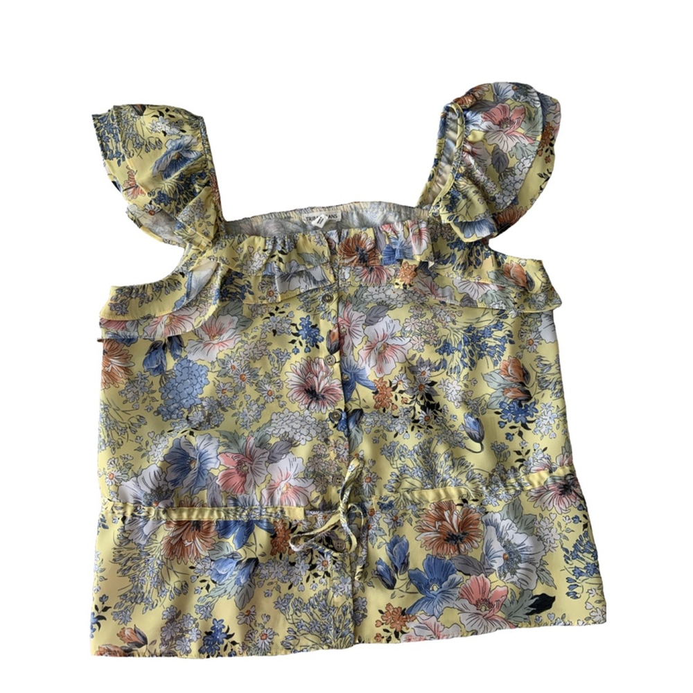 Tribal Jeans Yellow Floral Top Size XS